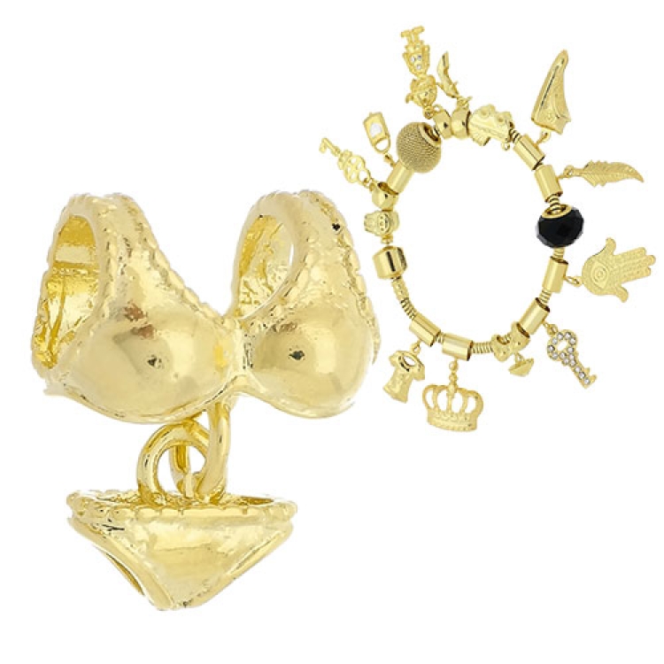 Foto 1 do Produto Berloque folheado a ouro em forma de biquíni (Pandora inspired)