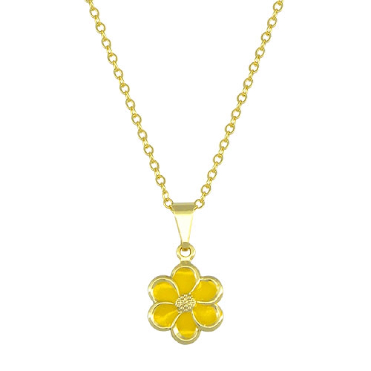 Foto 1 do Produto Gargantilha folheada a ouro e pingente em forma de flor