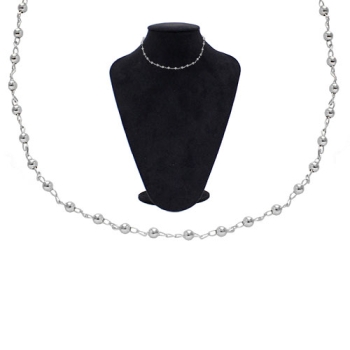 Gargantilha folheado a prata com bolinhas de 3,5 mm