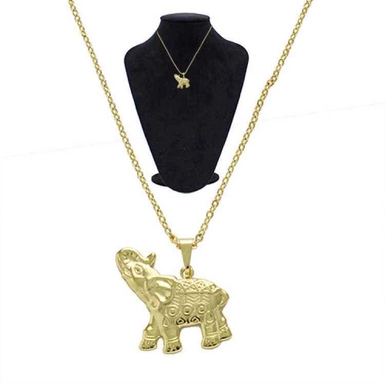 Foto 1 do Produto Gargantilha folheada a ouro com pingente em forma de elefante