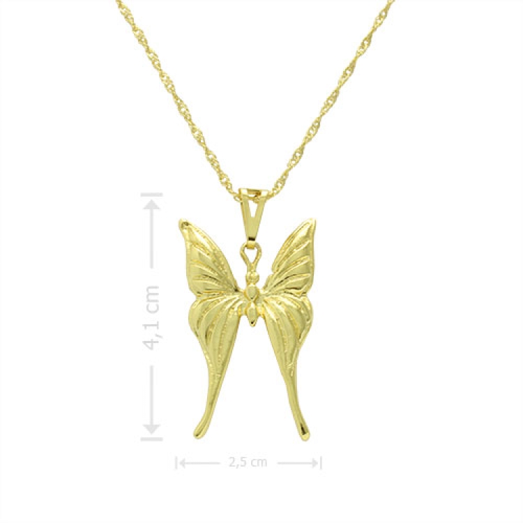 Foto 1 do Produto Gargantilha folheada a ouro com pingente em forma de borboleta