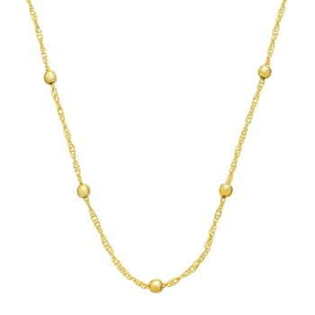 Gargantilha Singapura folheada a ouro com bolinhas de 3,5 mm