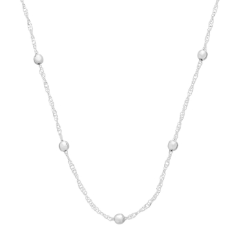 Gargantilha Singapura folheada a prata com bolinhas de 3,5 mm