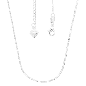 Gargantilha folheada a prata com malha 3 x 1 de 1,5 mm