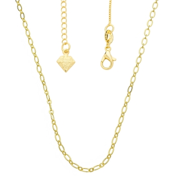 Gargantilha folheada a ouro com malha 1 x 1 de 3 mm