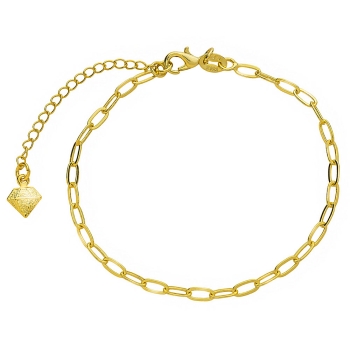 Pulseira folheada a ouro com malha cartier de 5 mm