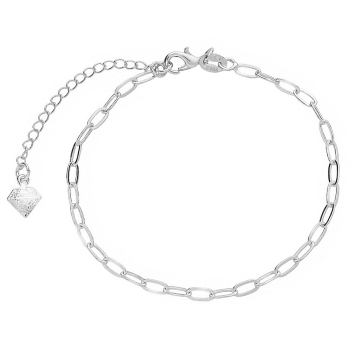 Pulseira folheada a prata com malha cartier de 5 mm