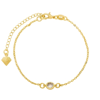 Pulseira ponto de luz folheada a ouro com zircônia