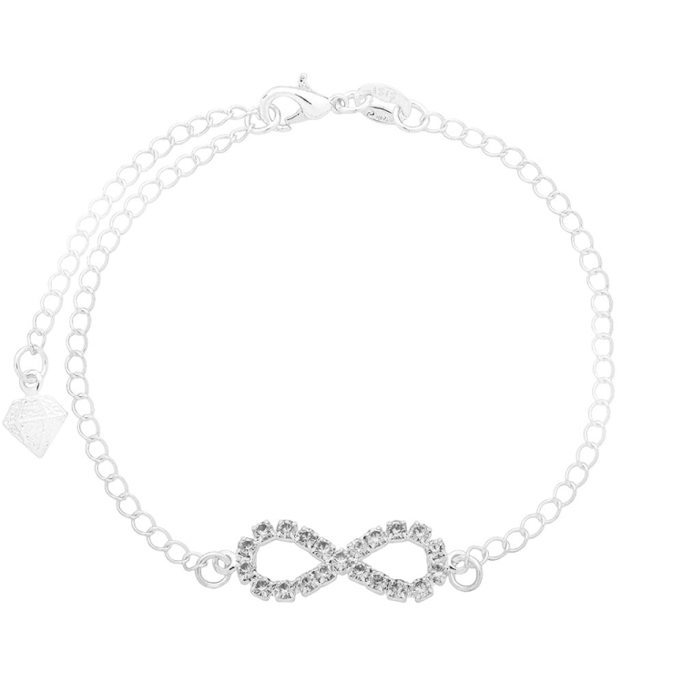 Foto 1 do Produto Pulseira folheada a prata com o símbolo do infinito em strass