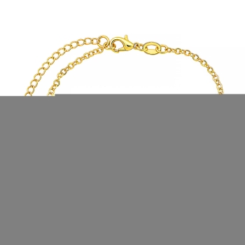 Pulseira Virginia com pingente trevo preto folheada a ouro