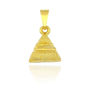 Pingente folheado a ouro em forma de triângulo c/ acabamento craquelado