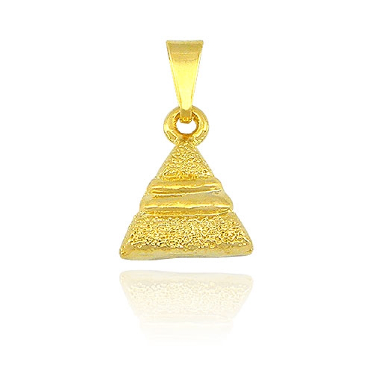 Foto 1 do Produto Pingente folheado a ouro em forma de triângulo c/ acabamento craquelado