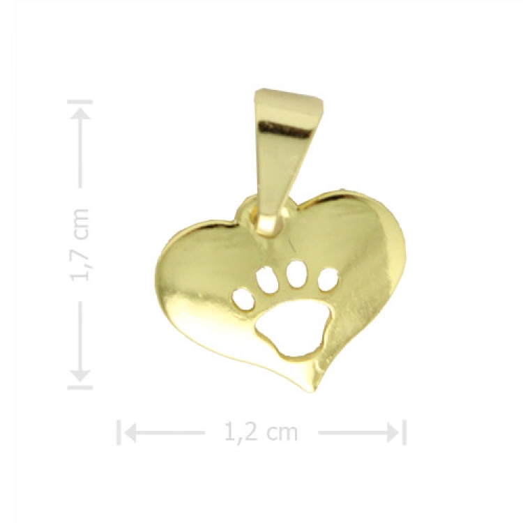 Foto 1 do Produto Pingente folheado a ouro em forma de coração com detalhe vazado em forma de pezinho