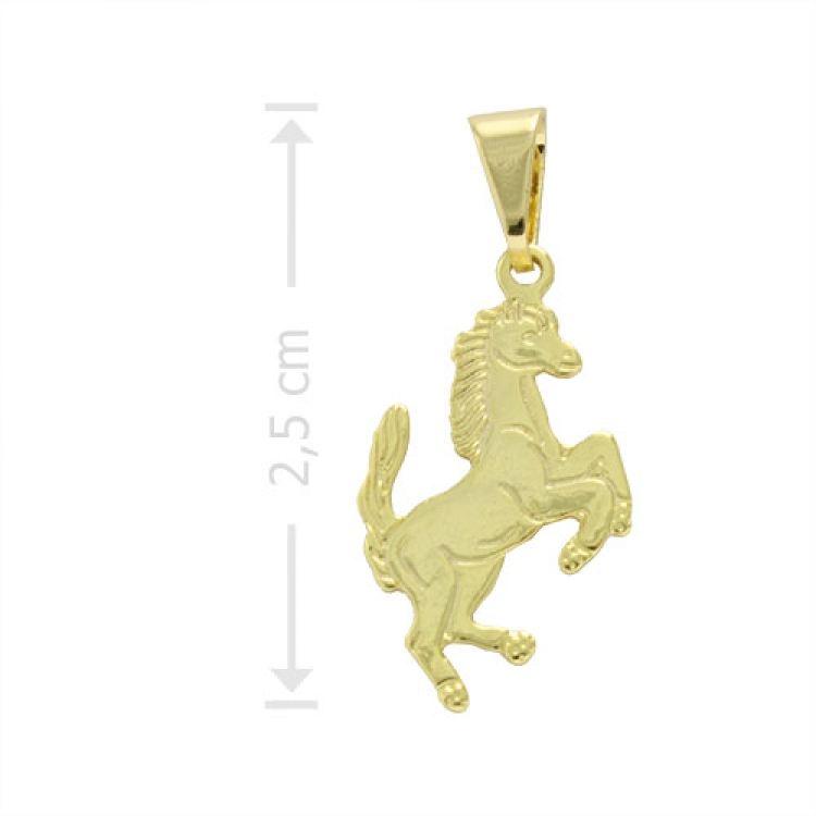 Foto 1 do Produto Pingente folheado a ouro em forma de cavalo com detalhes estampados