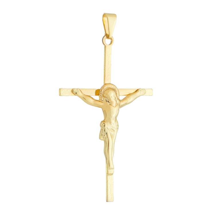 Foto 1 do Produto Crucifixo de 5 cm folheado a ouro com detalhes em alto relevo
